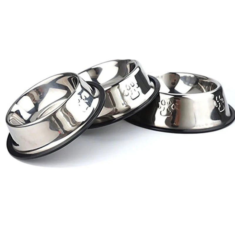 Elevate Your Pet's Dining Experience with the Paw Stainless Steel Skidproof Dog Bowl - Available in 6 Sizes!
