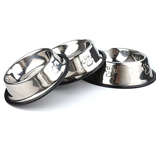 Elevate Your Pet's Dining Experience with the Paw Stainless Steel Skidproof Dog Bowl - Available in 6 Sizes!