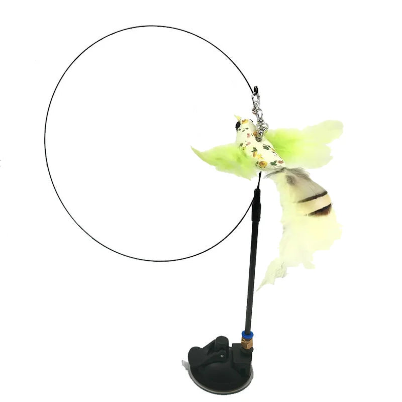 Exciting Simulation Bird Interactive Cat Stick Toy with Furry Feathers and Bell - Perfect for Engaging Playtime!