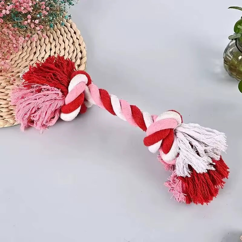 Durable and Safe Dog Toy: Molar Bite-Resistant Cotton Rope Knot for Small Dogs and Puppies - Perfect for Chewing and Dental Care