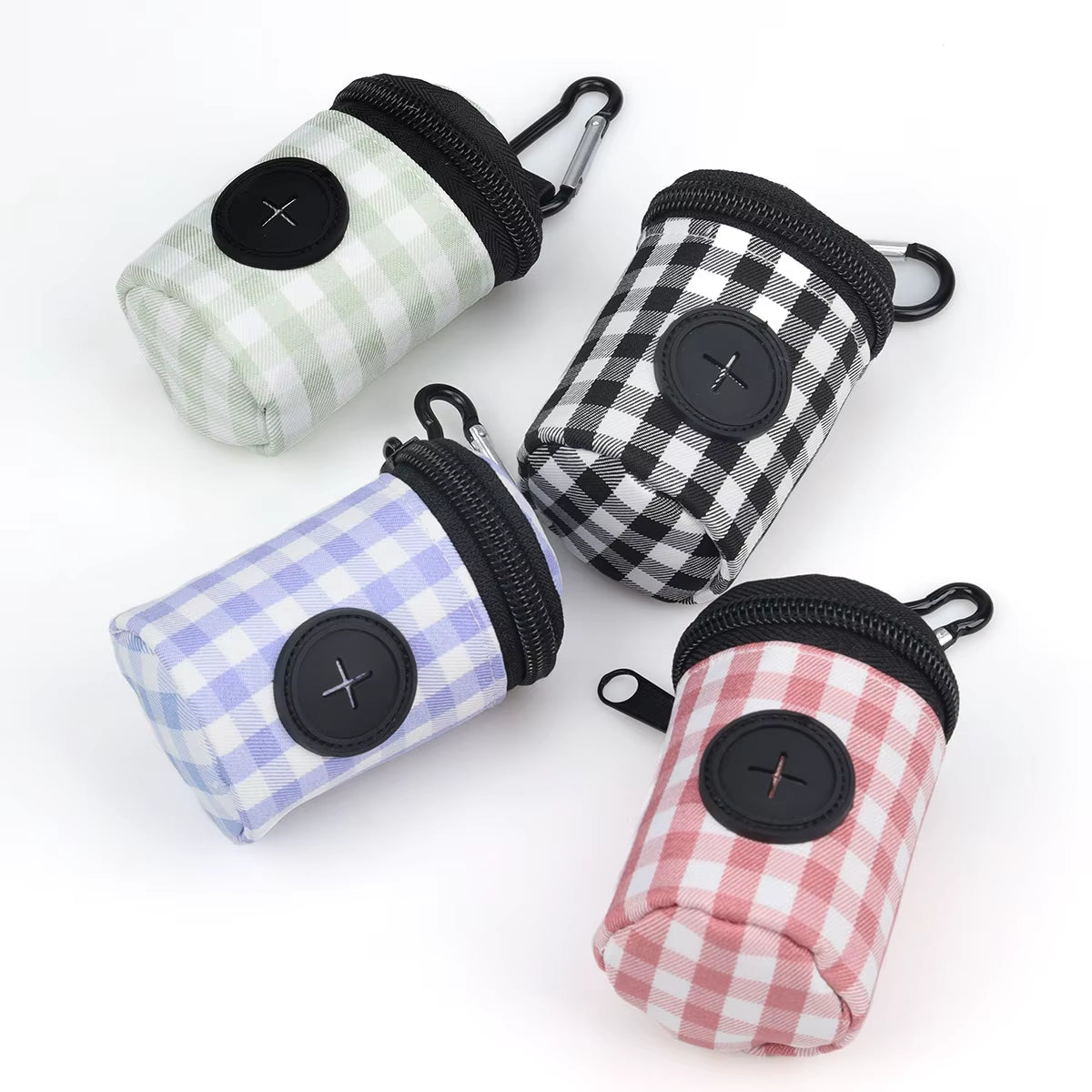 Stylish and Convenient Pet Waste Bags - Checkered Pattern for Easy Outdoor Cleanup