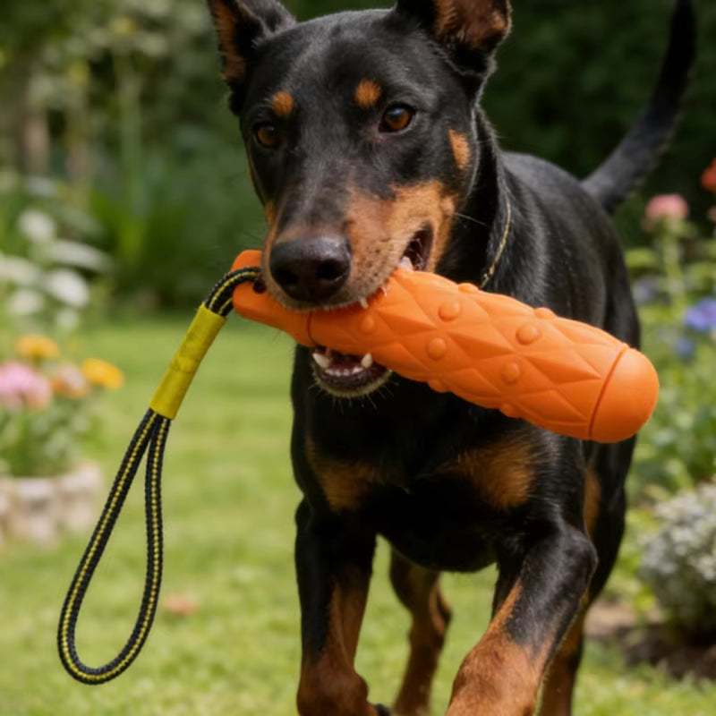 Indestructible EVA Chew Toy with Rope for Dogs - Tough, Safe, and Fun Playtime!