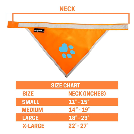 Bright Orange Dog Bandana - Medium Size for Enhanced Visibility and Safety