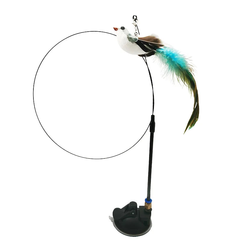 Exciting Simulation Bird Interactive Cat Stick Toy with Furry Feathers and Bell - Perfect for Engaging Playtime!