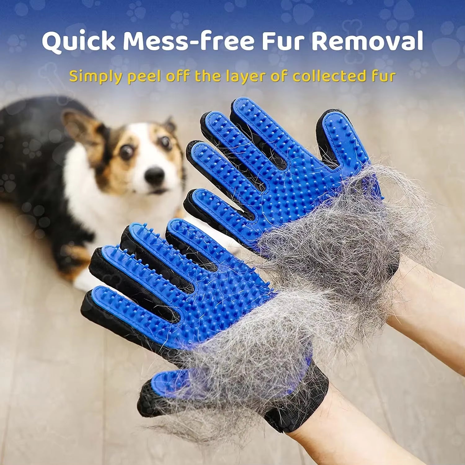 Gentle and Efficient Pet Grooming Glove - Ultimate Hair Remover Mitt for Cats and Dogs