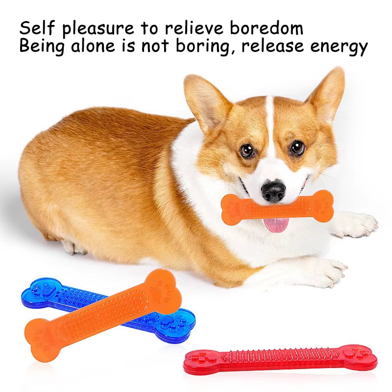 Durable Indestructible Rubber Bone Chew Toy for Dogs - Perfect for Aggressive Chewers and Training Games