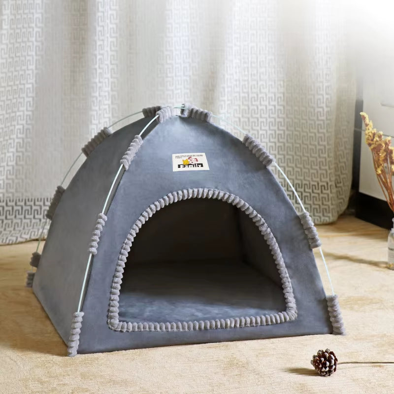 Cozy & Versatile Foldable Cat House - Perfect for All Seasons - Outdoor & Indoor Use!
