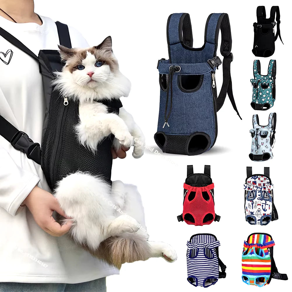 Versatile Adjustable Cat and Dog Carrier Backpack - Perfect for Outdoor Adventures and Travel!