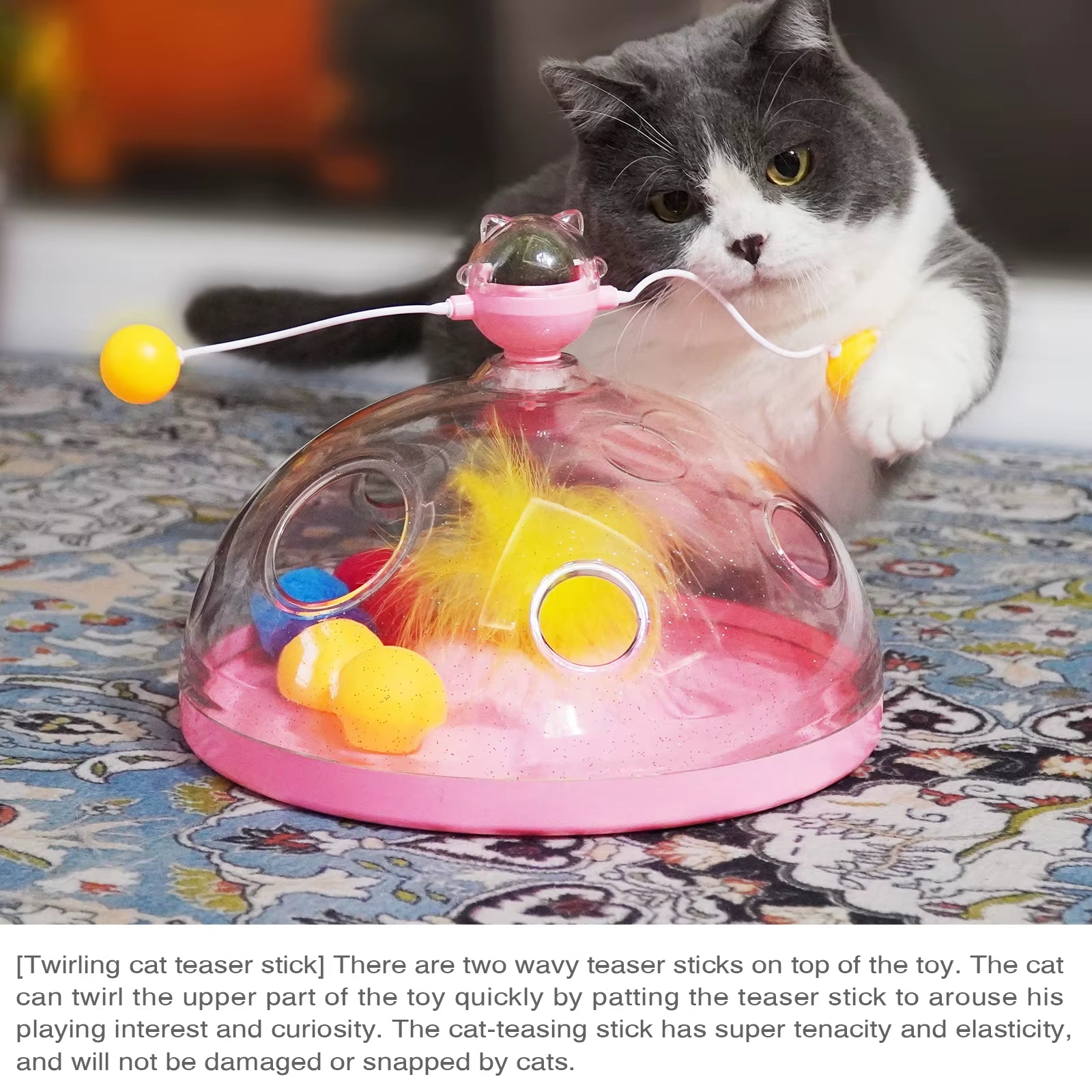 Engaging Cat Puzzle Toys for Kittens Interactive Spinning Track Balls