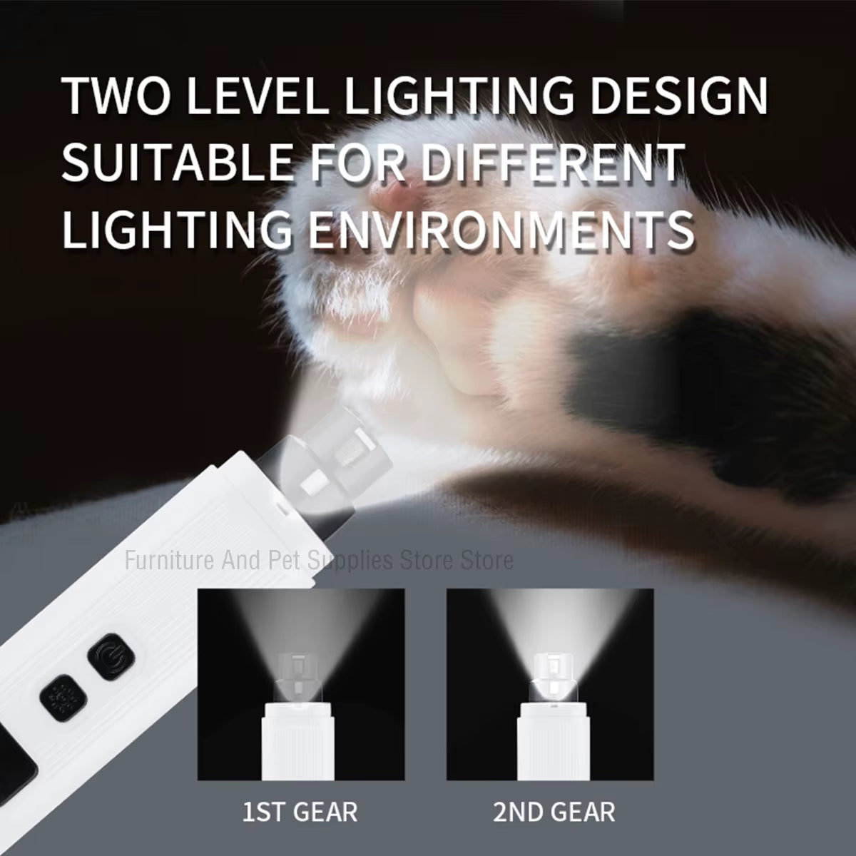 Rechargeable Electric Dog Nail Clippers with LED Light - Quiet and Efficient Nail Grooming for Dogs and Cats