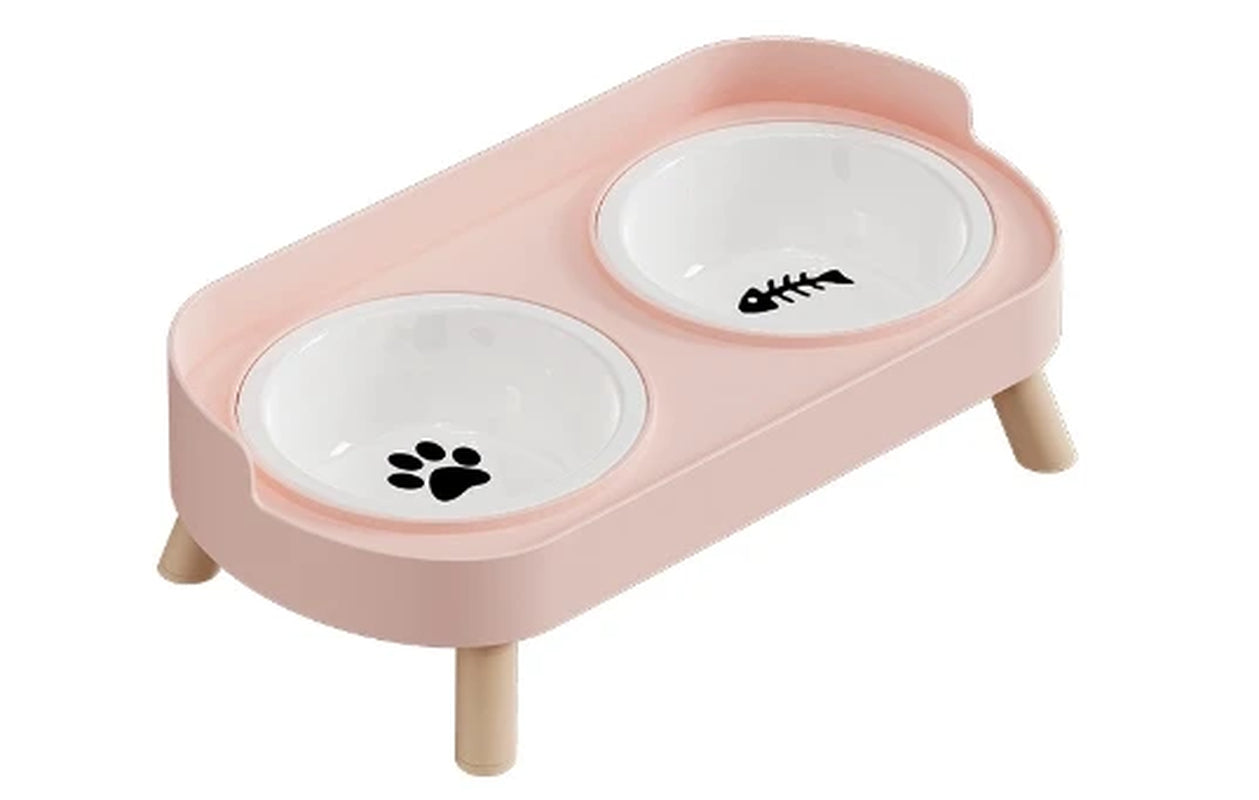 Elevate Your Pet's Dining Experience with Our Stylish Double Bowl - Large Capacity Stainless Steel Dog and Cat Feeding Solution!