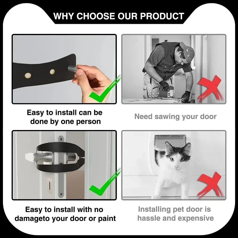 Adjustable Width Fish-Shaped Cat Door Holder Latch