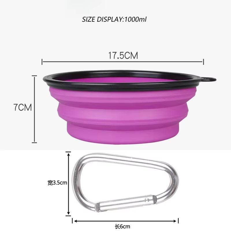 Ultimate 1000ml Collapsible Silicone Dog Bowl - Perfect for Travel and Outdoor Adventures!