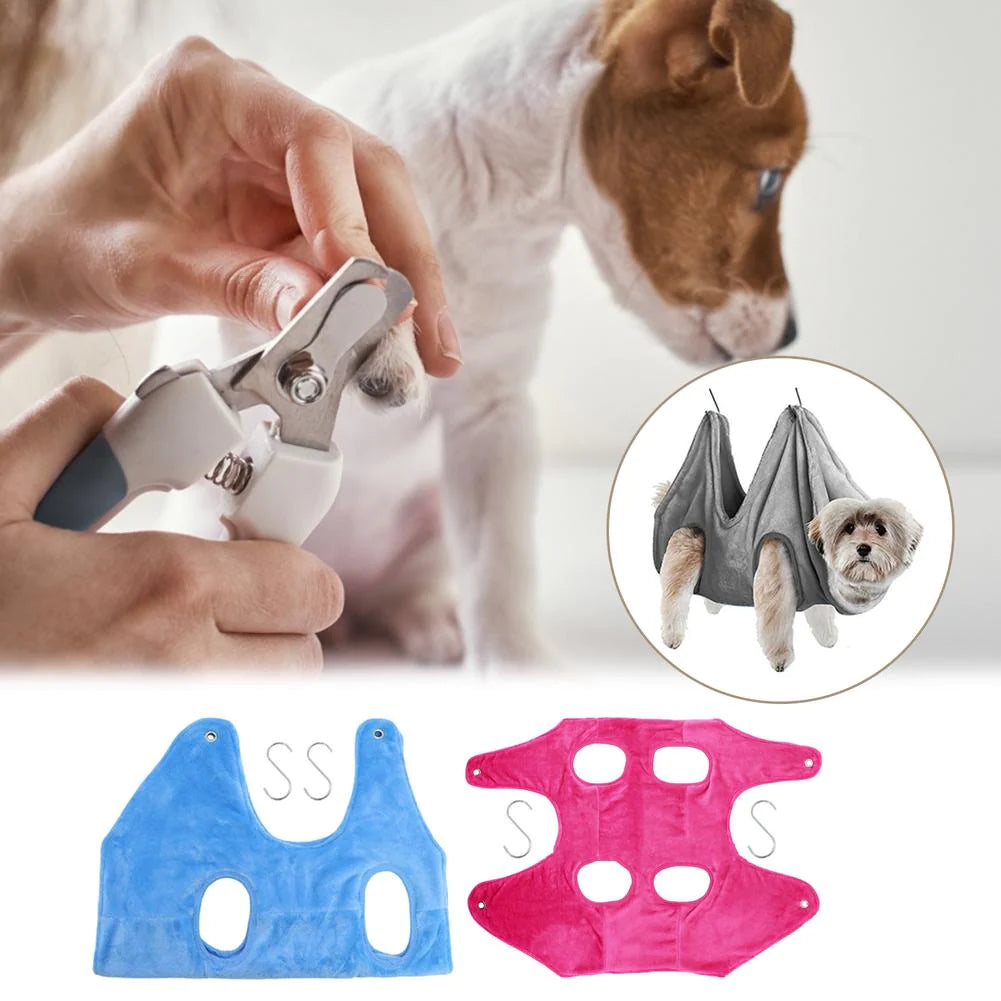 Transform Your Pet Grooming Experience with the Portable Dog and Cat Grooming Hammock - Breathable and Easy to Use!