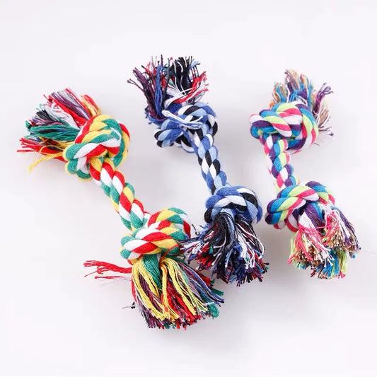 Durable and Safe Dog Toy: Molar Bite-Resistant Cotton Rope Knot for Small Dogs and Puppies - Perfect for Chewing and Dental Care