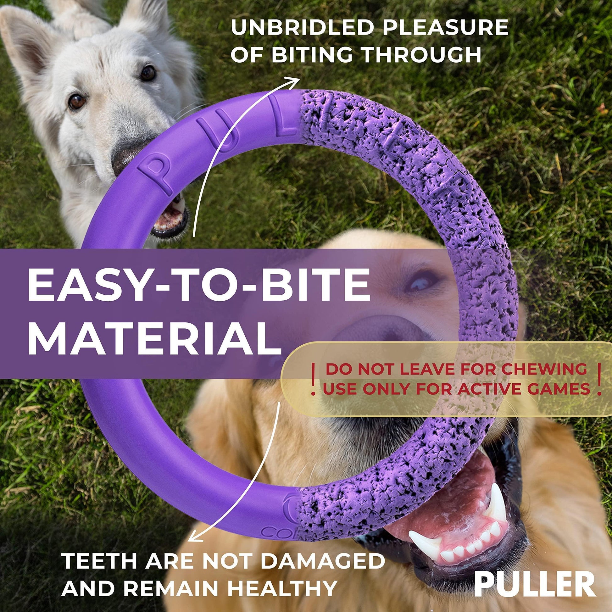 Engaging Puller Outdoor Dog Ring Toys - Perfect for Fetch, Tug-of-War, and Water Games for Large Dogs - Set of 2 Rings