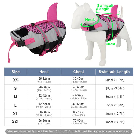 Stylish and Safe Scales Shark Swim Vest for Dogs - Perfect Summer Swimwear!