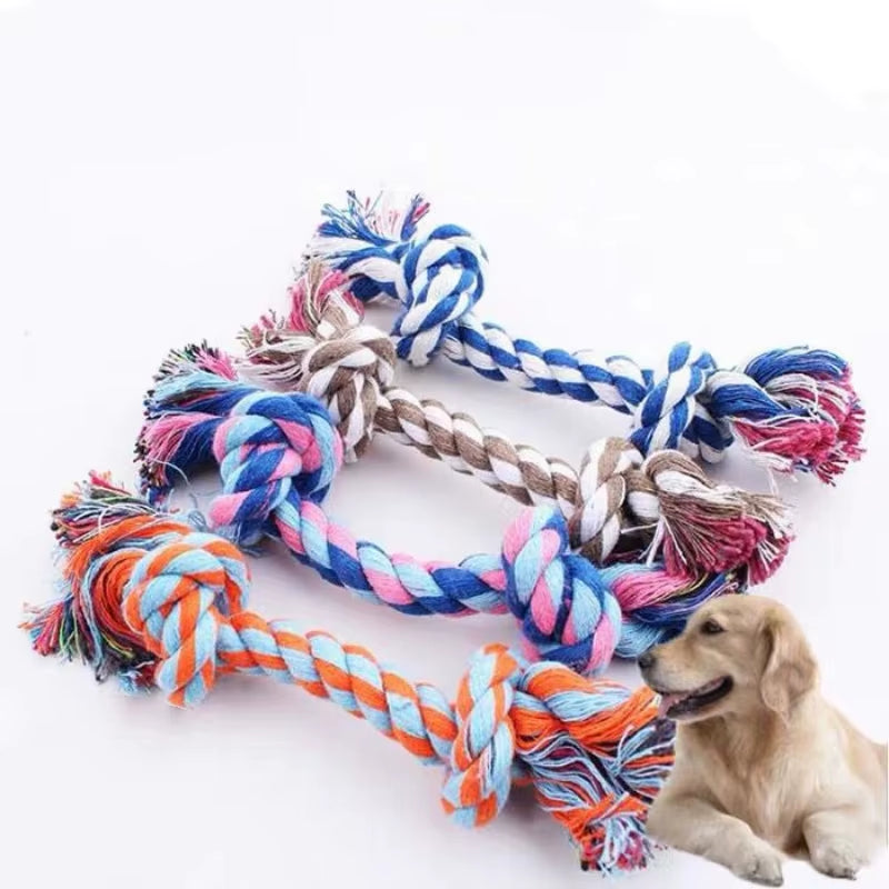Durable and Safe Dog Toy: Molar Bite-Resistant Cotton Rope Knot for Small Dogs and Puppies - Perfect for Chewing and Dental Care