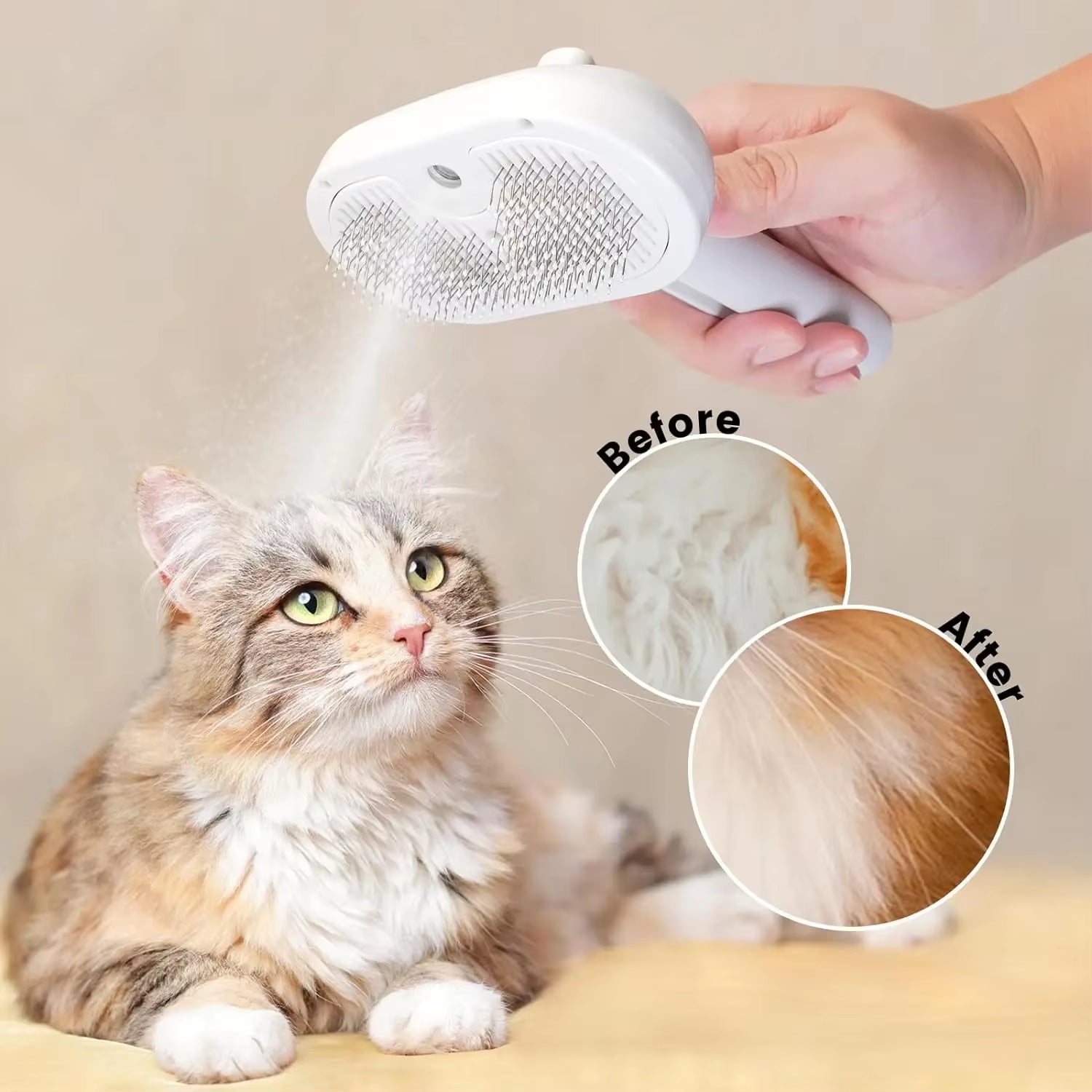 Revolutionary 3-in-1 Cat Steam Brush: Electric Spray Grooming Comb for Effortless Hair Removal and Relaxing Massage