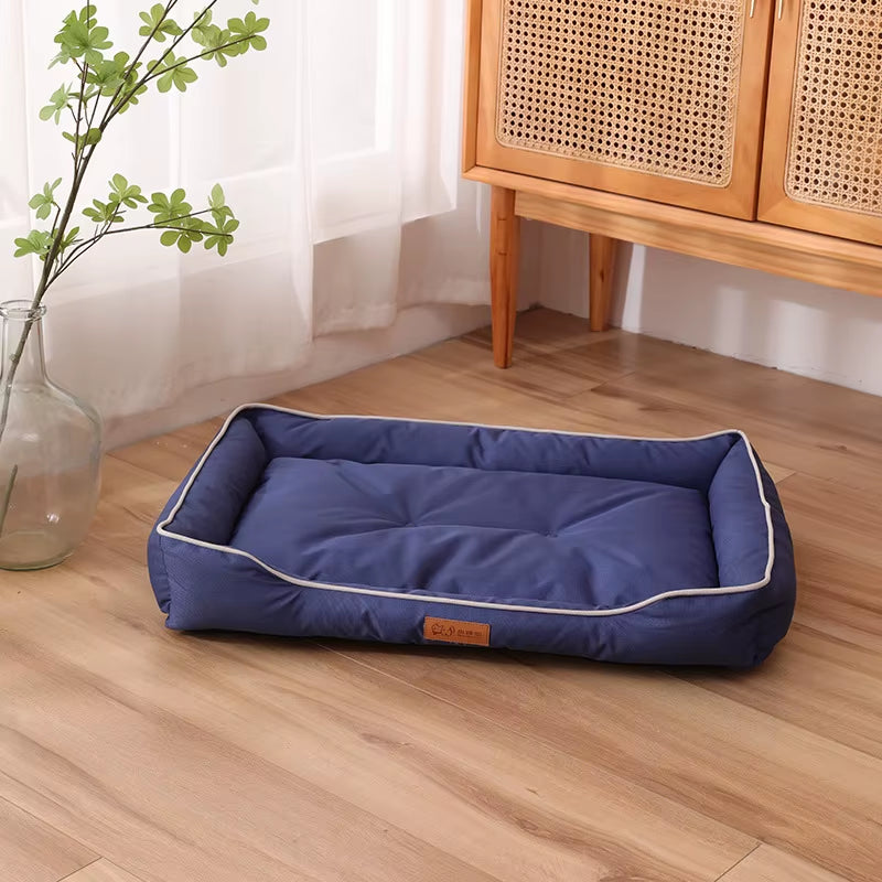 Luxurious Four Season Square Dog Bed - Waterproof, Bite-Resistant, and Soft Mattress for Large Dogs and Cats