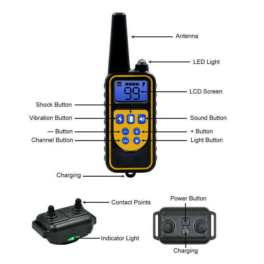 Ultimate 2600 FT Remote Dog Training Shock Collar Set - Rechargeable, Waterproof with LCD Display for 2 Dogs