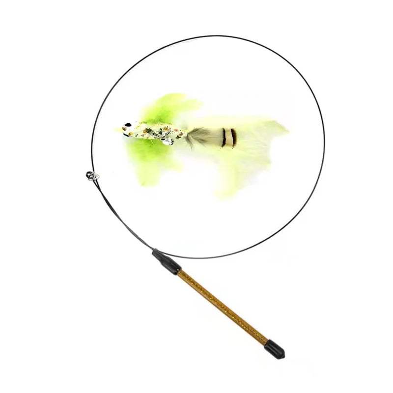 Exciting Simulation Bird Interactive Cat Stick Toy with Furry Feathers and Bell - Perfect for Engaging Playtime!