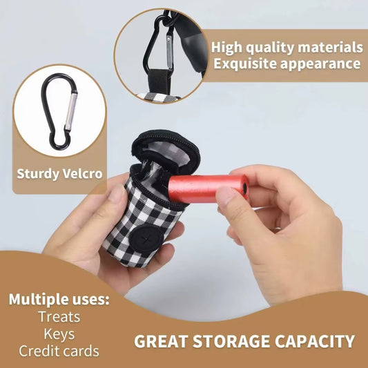 Stylish and Convenient Pet Waste Bags - Checkered Pattern for Easy Outdoor Cleanup