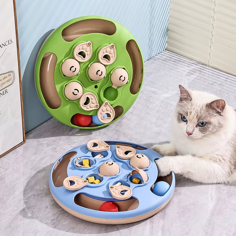 Engaging Smart Cat Puzzle Toy Interactive Turntable Feeder