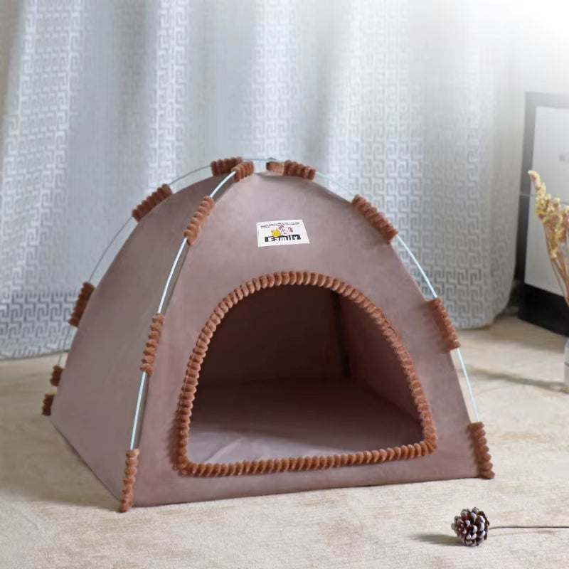 Cozy & Versatile Foldable Cat House - Perfect for All Seasons - Outdoor & Indoor Use!