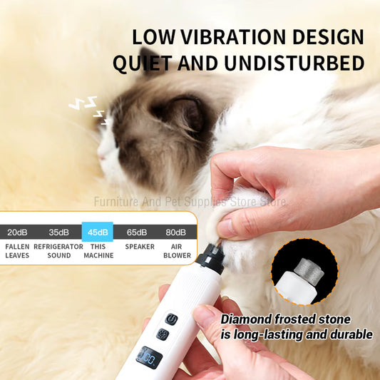 Rechargeable Electric Dog Nail Clippers with LED Light - Quiet and Efficient Nail Grooming for Dogs and Cats