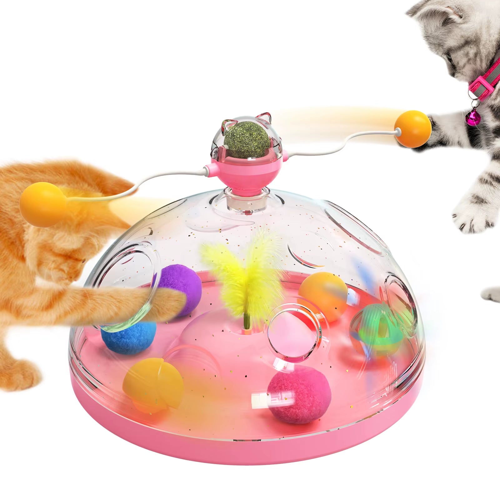 Engaging Cat Puzzle Toys for Kittens Interactive Spinning Track Balls