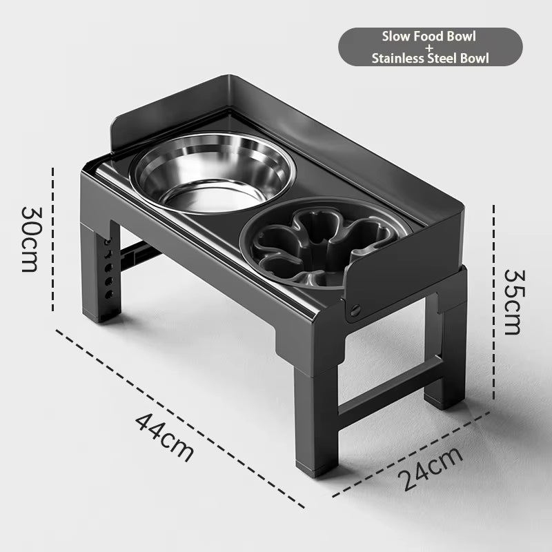 Elevate Your Dog's Dining Experience: 6-Height Adjustable Elevated Bowl Stand with 2 Durable Stainless Steel Bowls - Non-Slip, Spill-Proof Feeder for All Breeds