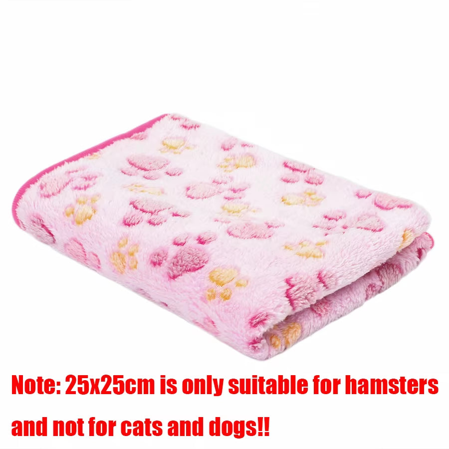 Cozy and Stylish Paw Print Pet Blanket - Soft Fluffy Flannel for Dogs and Cats