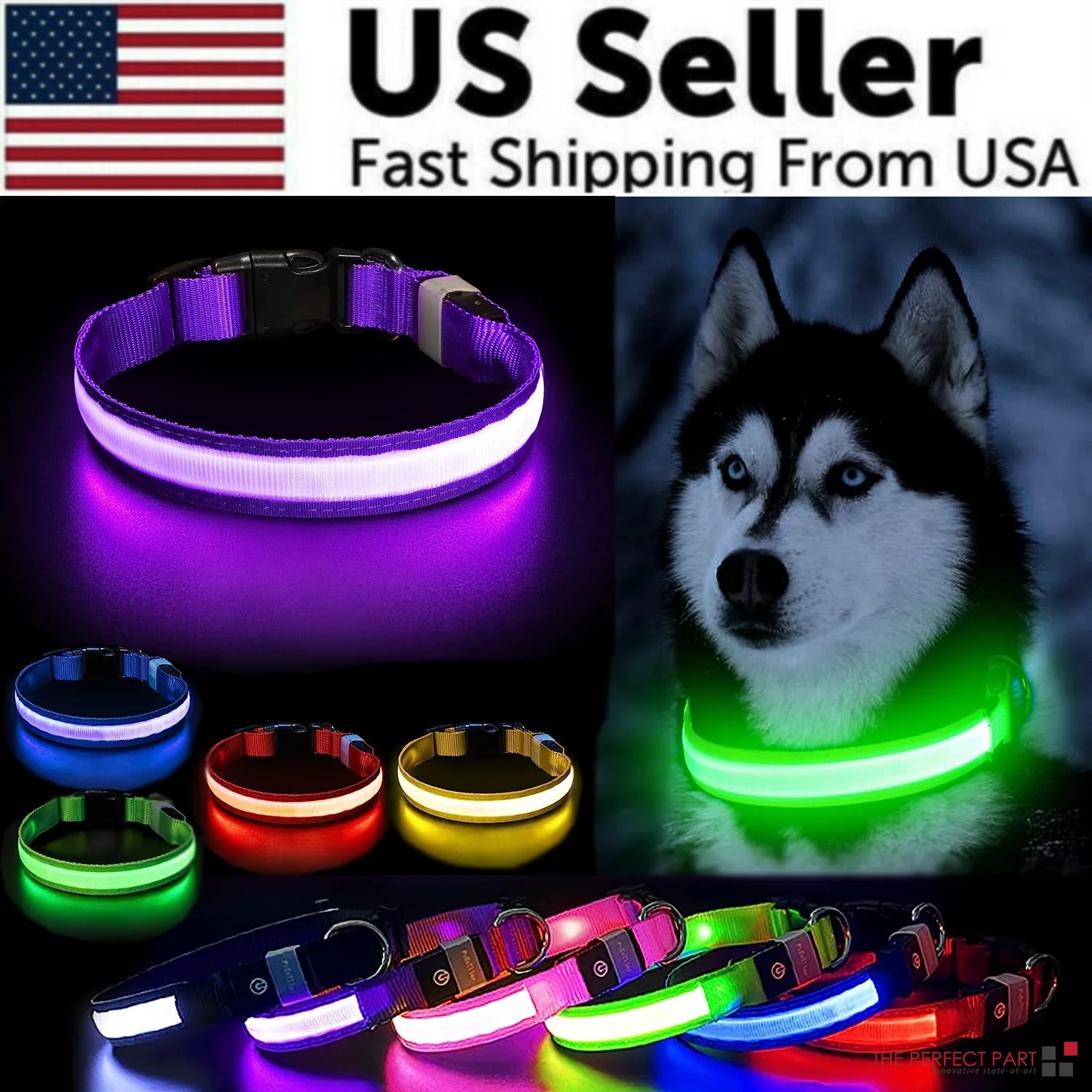 LED Adjustable Blinking Collar  Waterproof