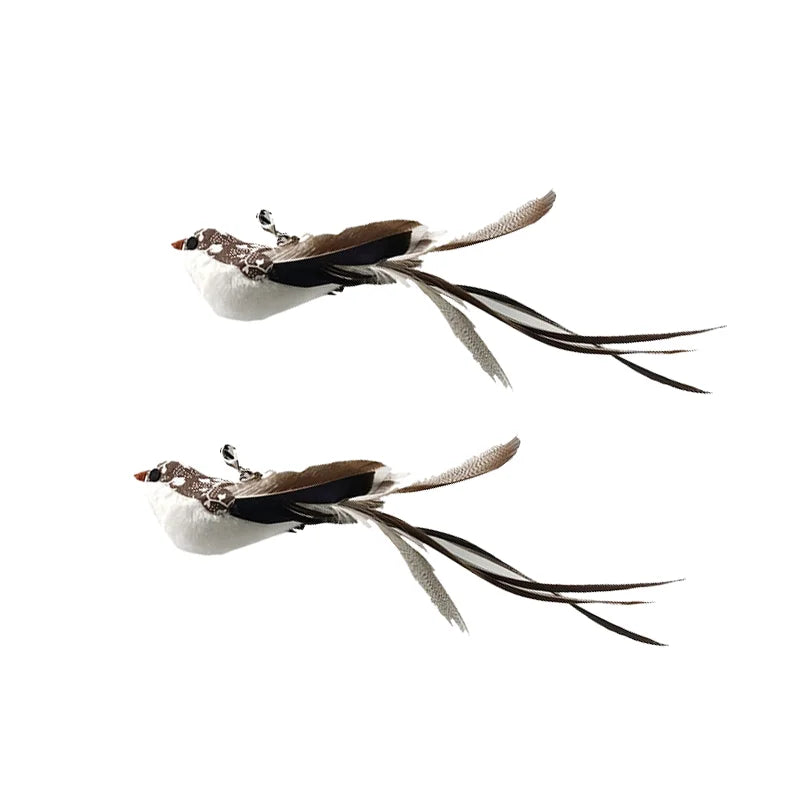 Exciting Simulation Bird Interactive Cat Stick Toy with Furry Feathers and Bell - Perfect for Engaging Playtime!