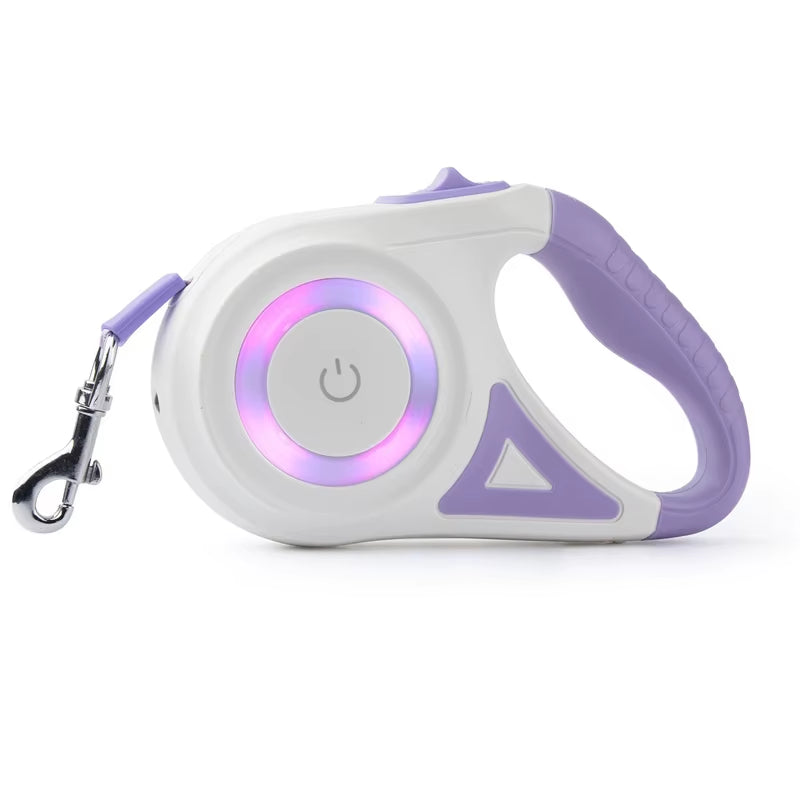 Experience Ultimate Freedom with the 5M Automatic Retractable Dog Leash Featuring a Built-In LED Flashlight - Durable Nylon Design for All Your Walking Adventures!