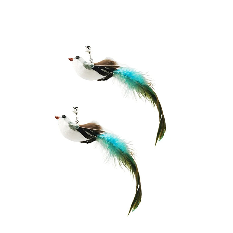 Exciting Simulation Bird Interactive Cat Stick Toy with Furry Feathers and Bell - Perfect for Engaging Playtime!