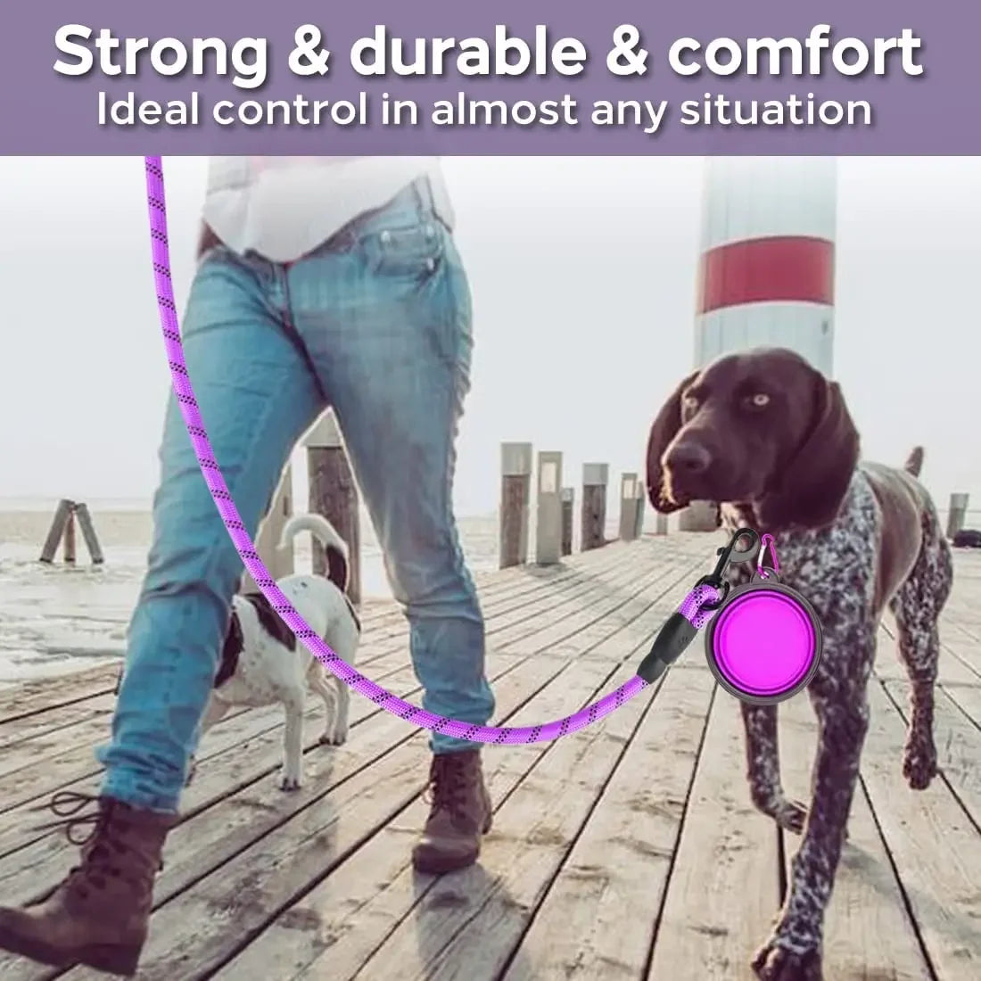 Durable Reflective Dog Leash for All Breeds - Perfect for Large, Medium, and Small Dogs!