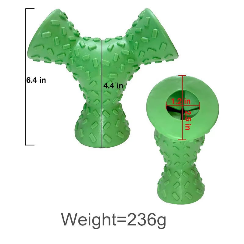 Durable Large Dog Chew Toy - Interactive 3-Sided Rubber Puzzle Feeder for Engaging Playtime