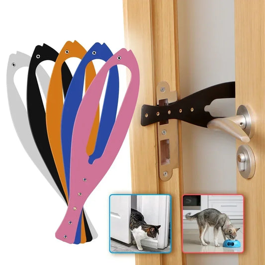 Adjustable Width Fish-Shaped Cat Door Holder Latch