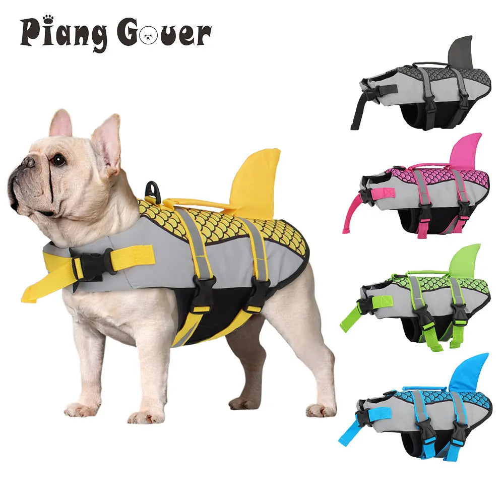 Stylish and Safe Scales Shark Swim Vest for Dogs - Perfect Summer Swimwear!