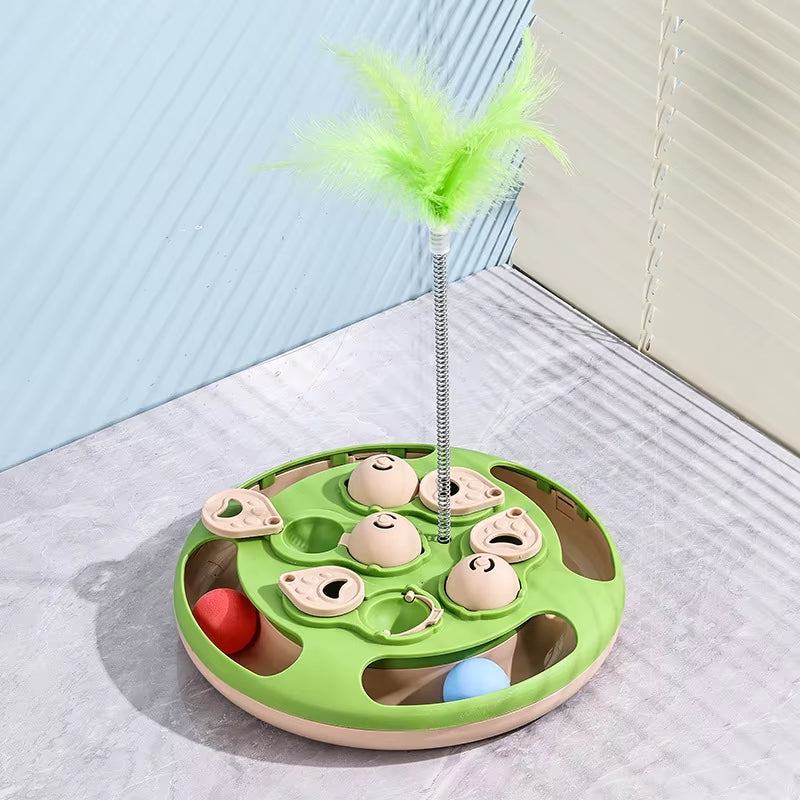 Engaging Smart Cat Puzzle Toy Interactive Turntable Feeder