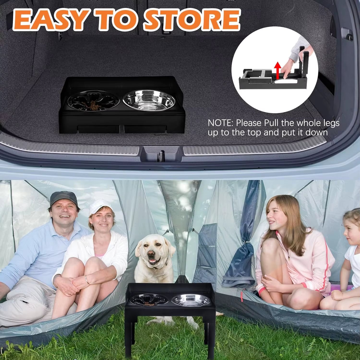 Elevate Your Dog's Dining Experience: 6-Height Adjustable Elevated Bowl Stand with 2 Durable Stainless Steel Bowls - Non-Slip, Spill-Proof Feeder for All Breeds