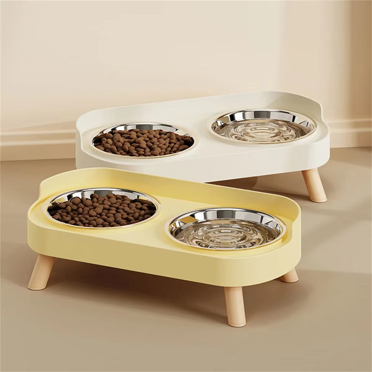 Elevate Your Pet's Dining Experience with Our Stylish Double Bowl - Large Capacity Stainless Steel Dog and Cat Feeding Solution!