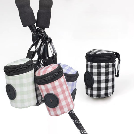 Stylish and Convenient Pet Waste Bags - Checkered Pattern for Easy Outdoor Cleanup