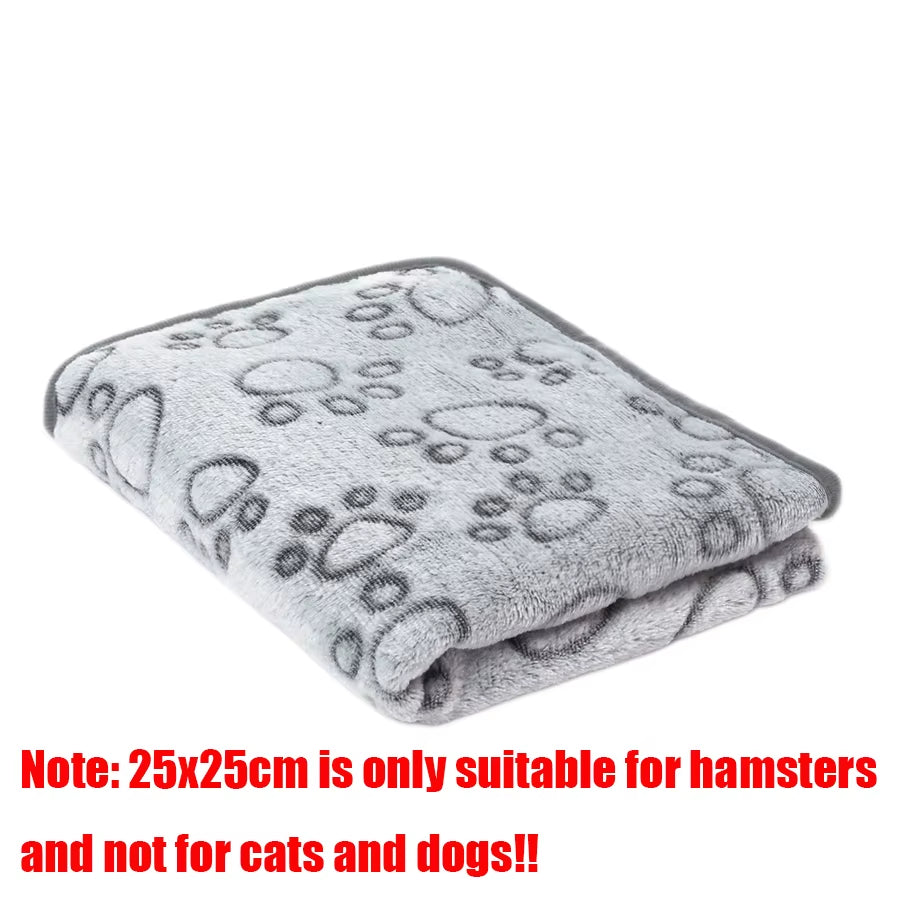 Cozy and Stylish Paw Print Pet Blanket - Soft Fluffy Flannel for Dogs and Cats