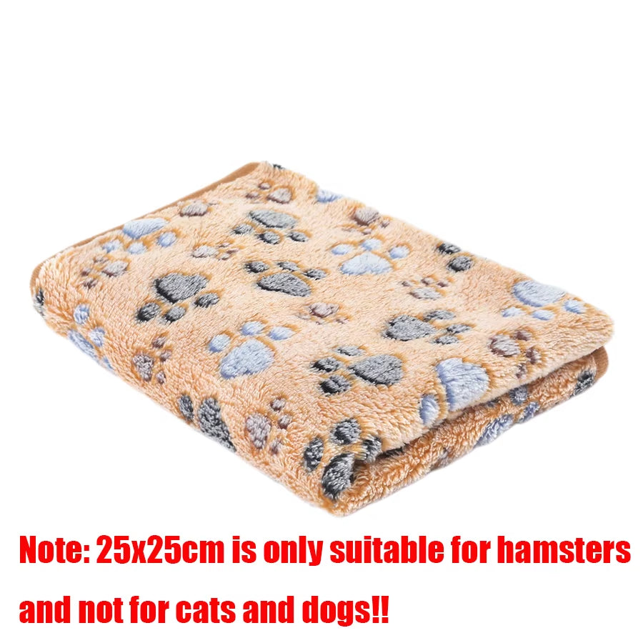Cozy and Stylish Paw Print Pet Blanket - Soft Fluffy Flannel for Dogs and Cats