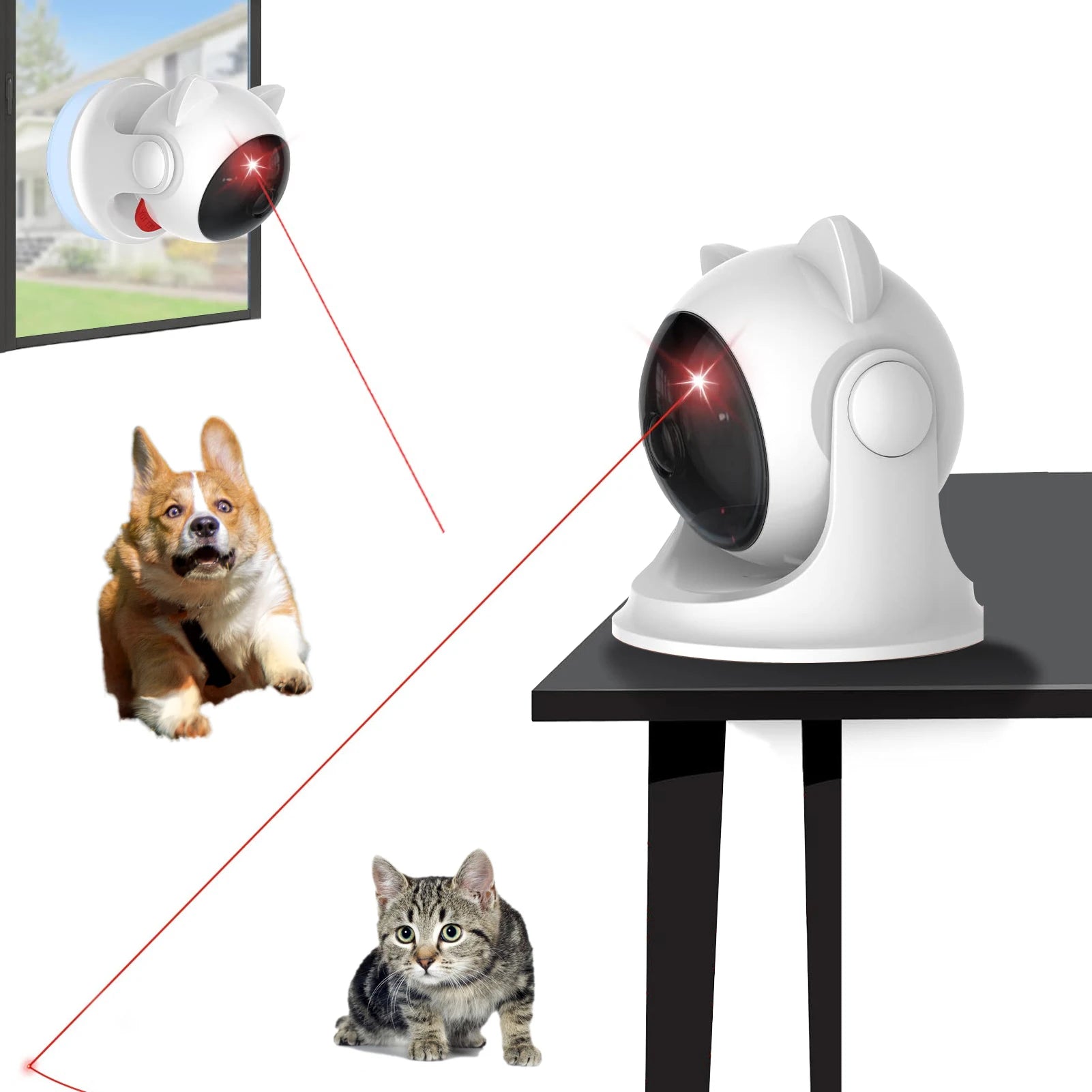 Engaging Automatic Cat Laser Toy - Rechargeable, Interactive, and Adjustable Speed Modes for Endless Fun!