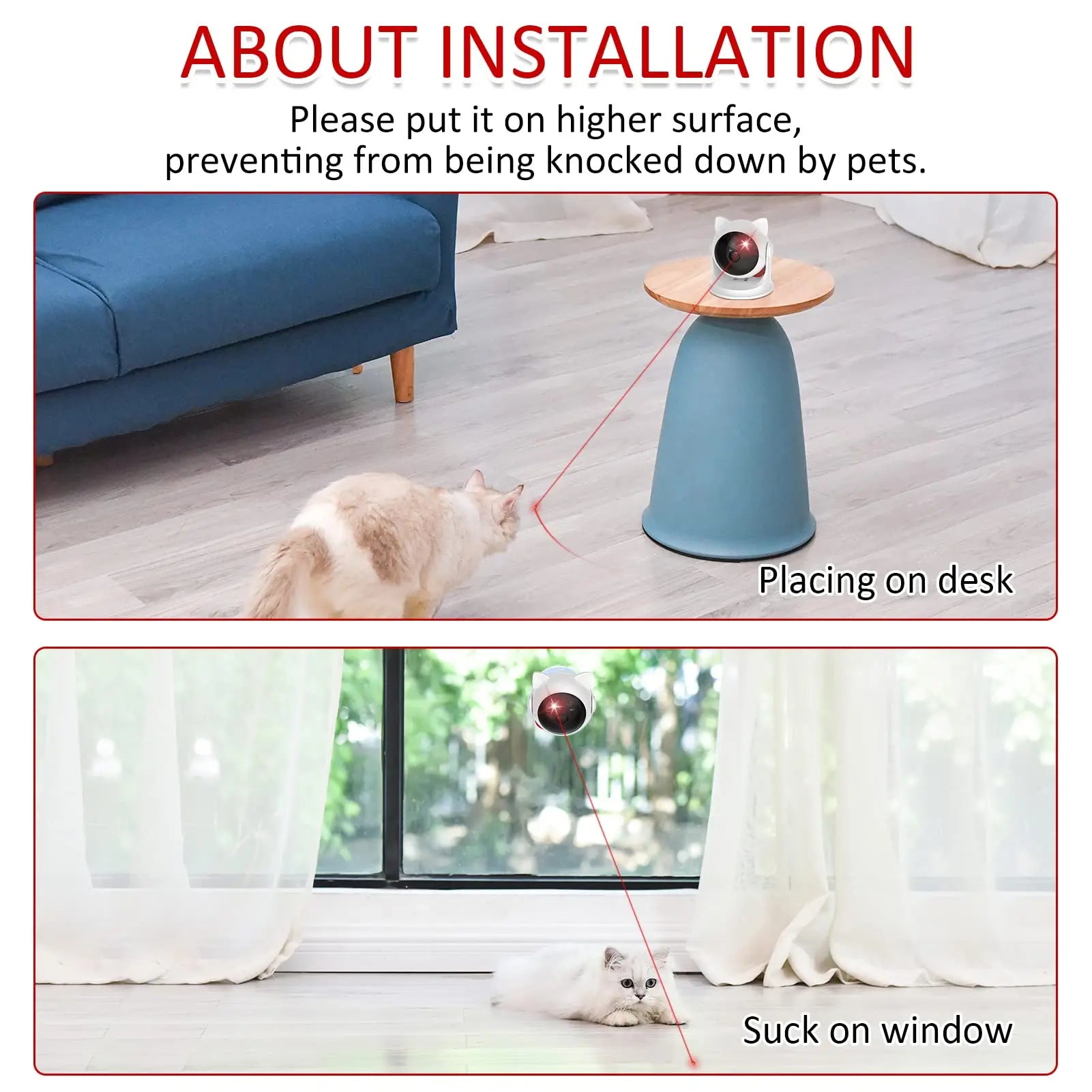 Engaging Automatic Cat Laser Toy - Rechargeable, Interactive, and Adjustable Speed Modes for Endless Fun!