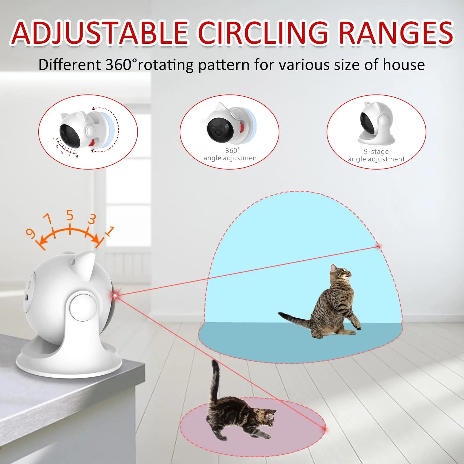 Engaging Automatic Cat Laser Toy - Rechargeable, Interactive, and Adjustable Speed Modes for Endless Fun!